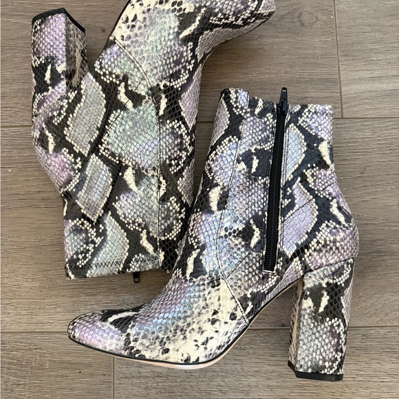 Aldo Multicolor Snake Print Ankle Boots - Picture 1 of 5